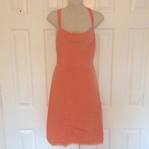100% Silk J Crew Sleeveless Lined Peach Dress 2P